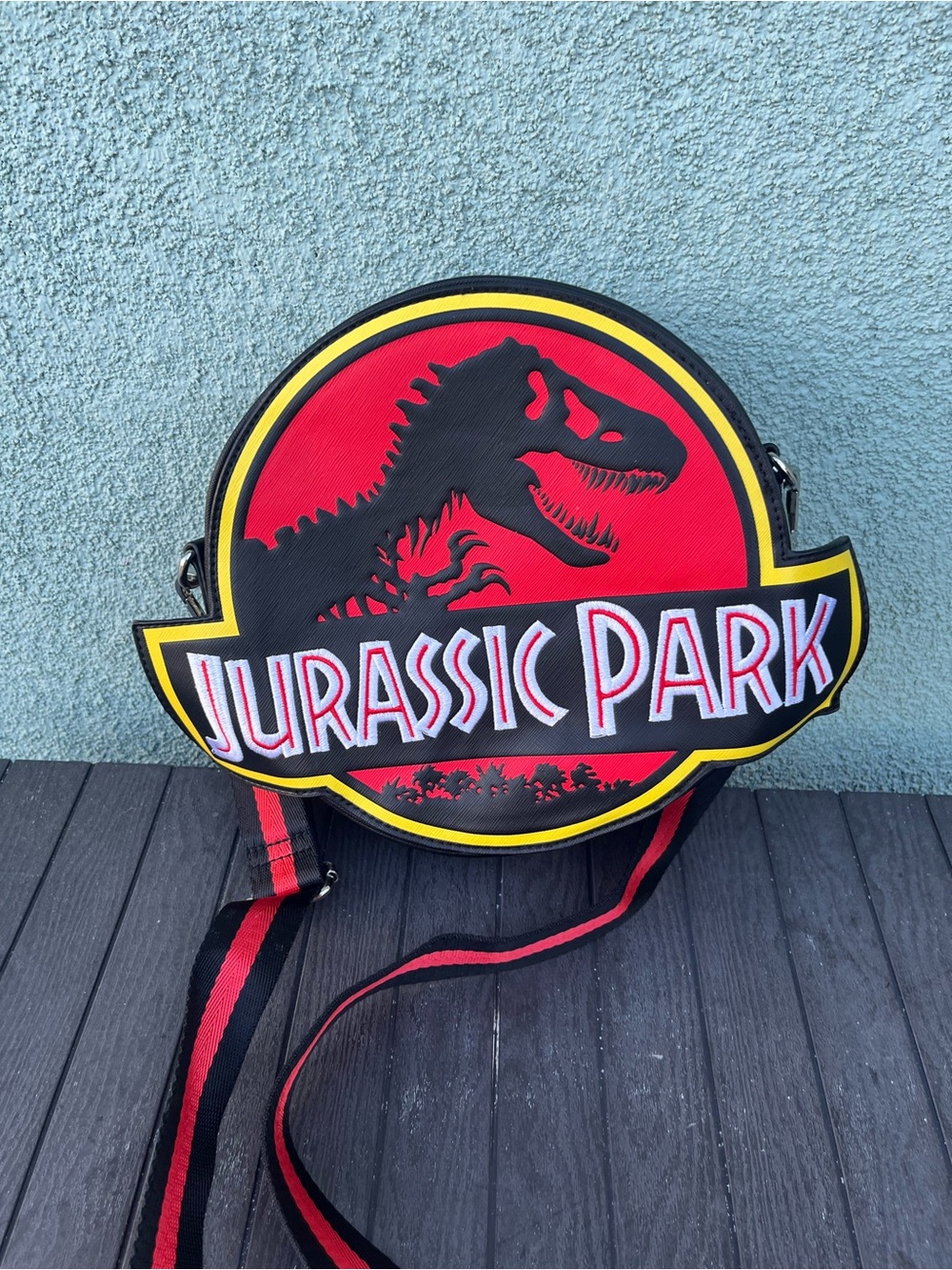 Jurassic Park Round Crossbody Bag - Red/Black